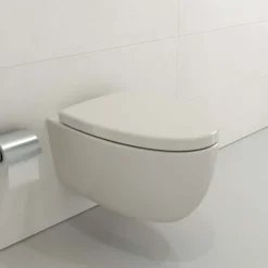 BOCCHI Milano Wall-hung Elongated Toilet Bowl Biscuit, 1632-014-0129