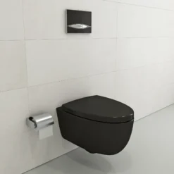 BOCCHI Milano Wall-hung Elongated Toilet Bowl Matte Black, 1632-004-0129