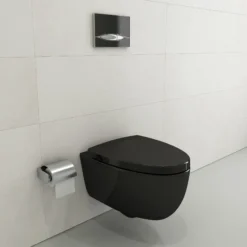 BOCCHI Milano Wall-hung Elongated Toilet Bowl Black, 1632-005-0129