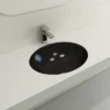 BOCCHI Parma 22" Oval Undermount Fireclay Bathroom Sink, Matte Black, 1384-004-0125