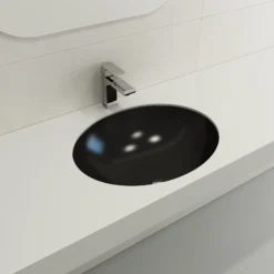 BOCCHI Parma 22" Oval Undermount Fireclay Bathroom Sink, Matte Black, 1384-004-0125