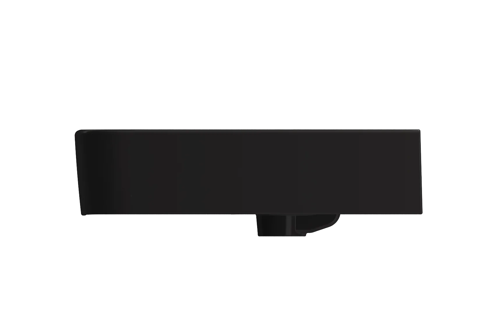 BOCCHI Parma 26" Rectangle Wallmount Fireclay Bathroom Sink, Matte Black, 3 Faucet Hole, 1123-004-0127