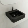 BOCCHI Parma 20" Rectangle Wallmount Fireclay Bathroom Sink, Black, Single Faucet Hole, 1122-005-0126