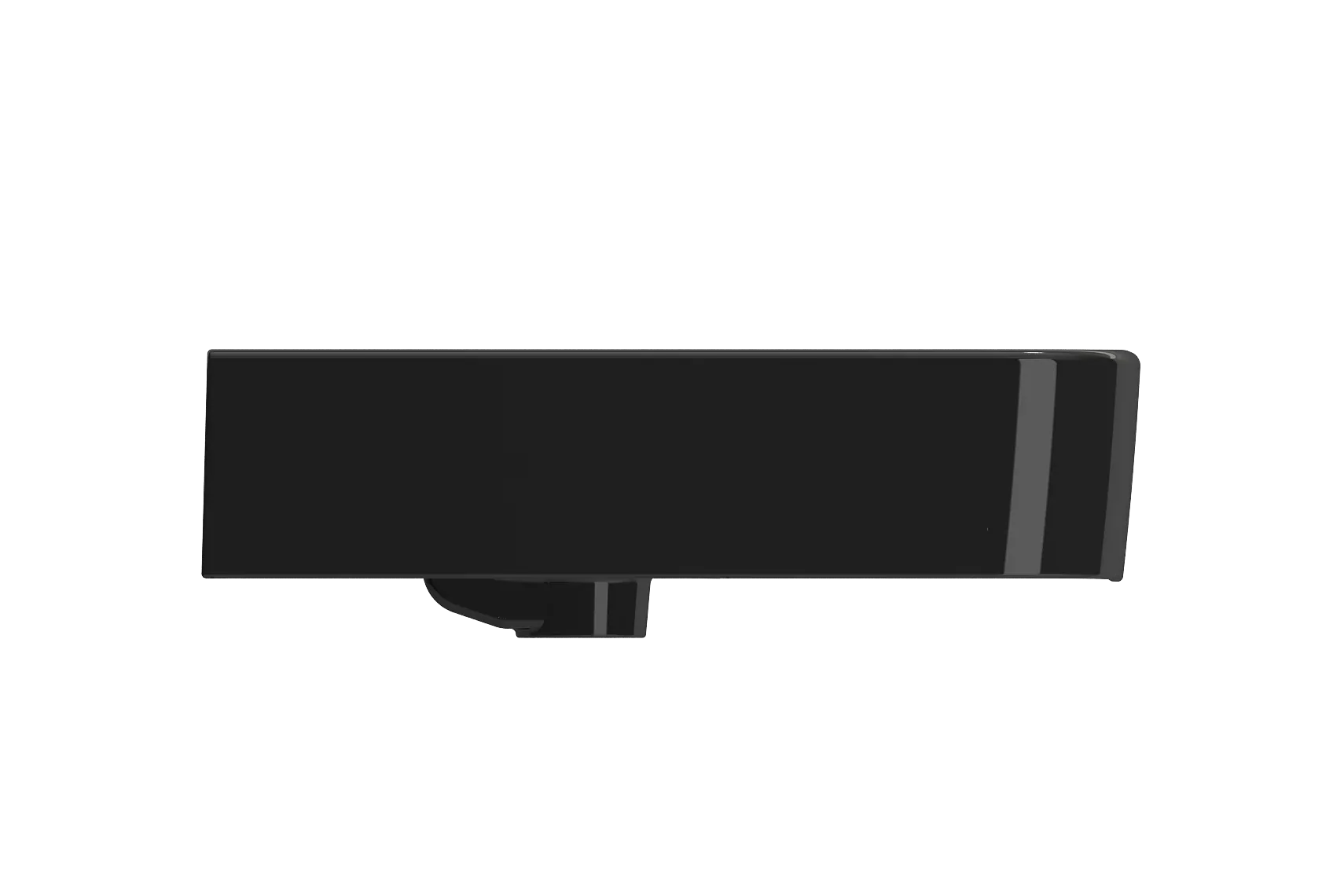 BOCCHI Parma 26" Rectangle Wallmount Fireclay Bathroom Sink, Black, 3 Faucet Hole, 1123-005-0127