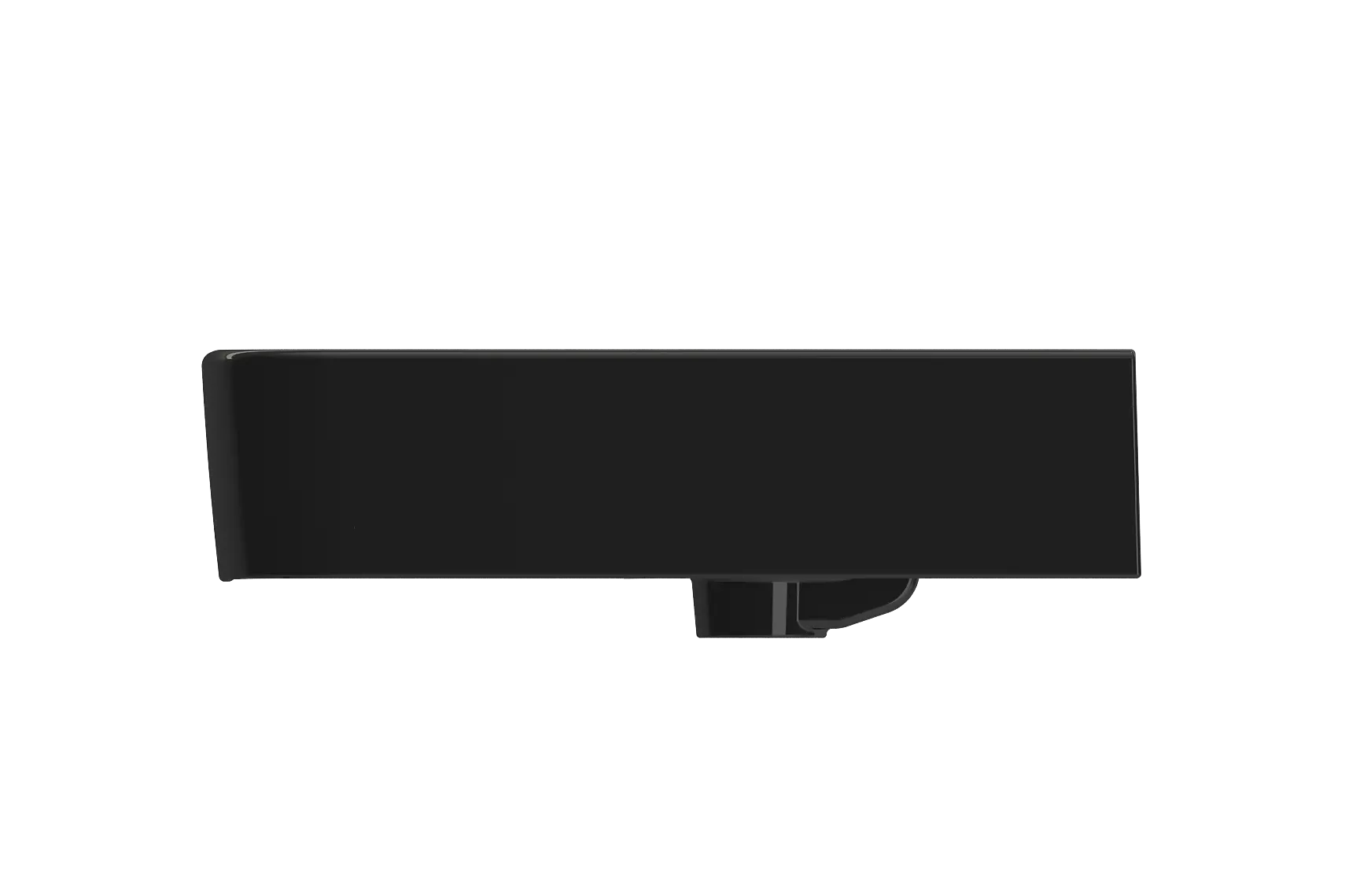 BOCCHI Parma 26" Rectangle Wallmount Fireclay Bathroom Sink, Black, 3 Faucet Hole, 1123-005-0127