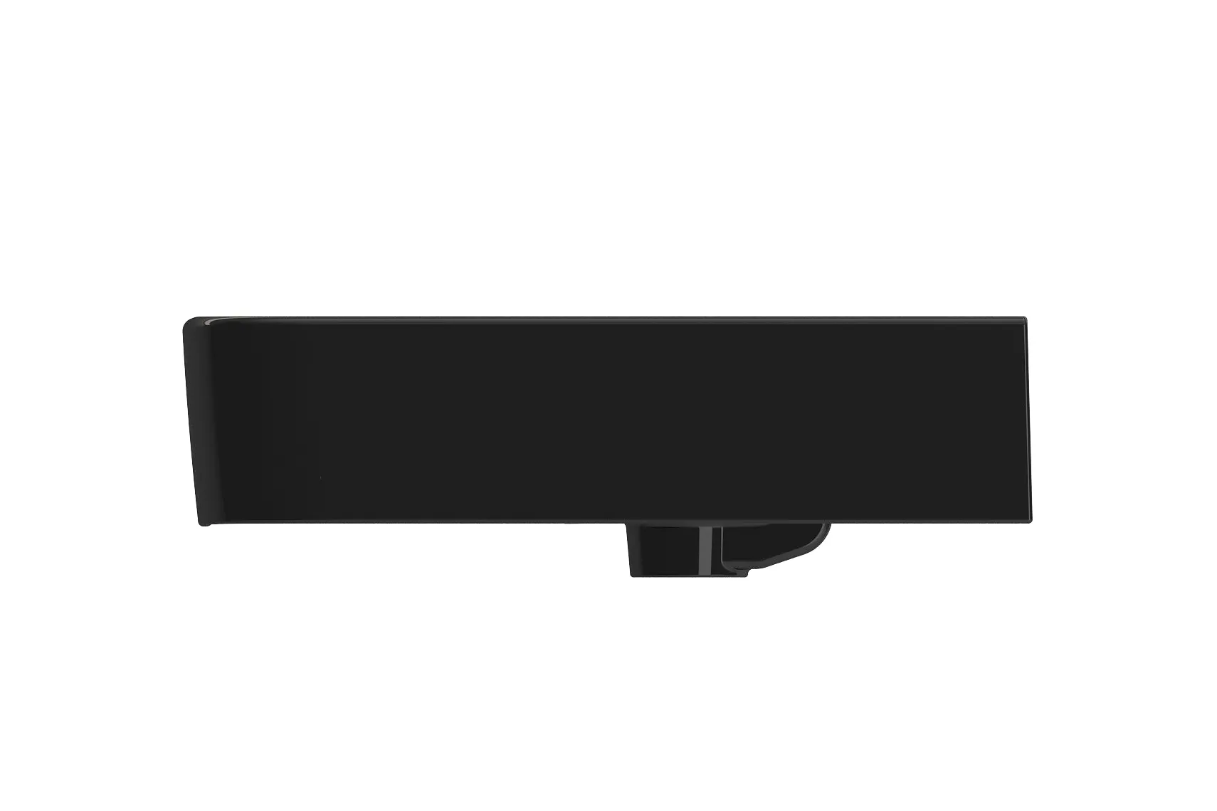 BOCCHI Parma 26" Rectangle Wallmount Fireclay Bathroom Sink, Black, 3 Faucet Hole, 1123-005-0127