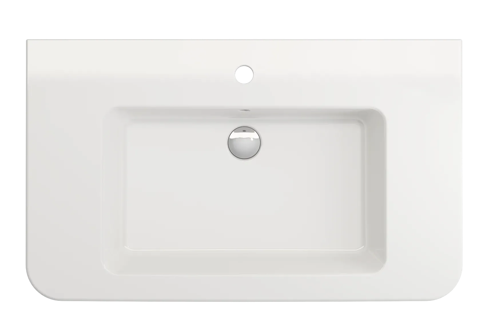 BOCCHI Parma 34" Rectangle Wallmount Fireclay Bathroom Sink, White, Single Faucet Hole, 1124-001-0126