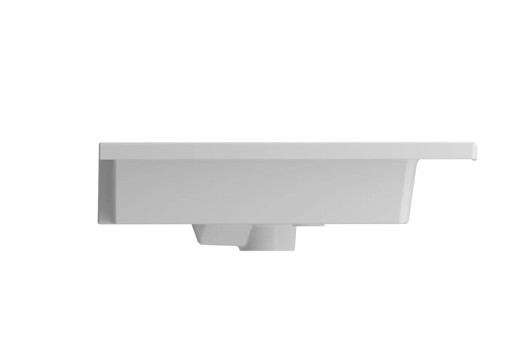 BOCCHI Ravenna 48" Rectangle Wallmount Fireclay Bathroom Sink, Double Basin, Matte White, Single Faucet Hole, 1111-002-0132