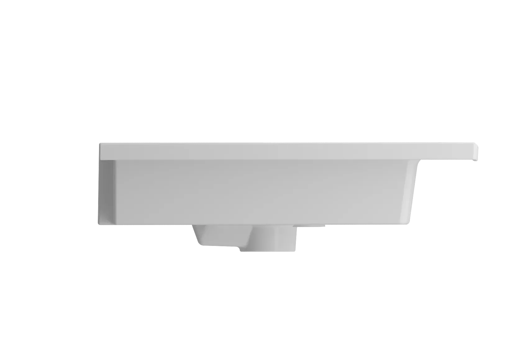 BOCCHI Ravenna 48" Rectangle Wallmount Fireclay Bathroom Sink, Double Basin, Matte White, Single Faucet Hole, 1111-002-0132
