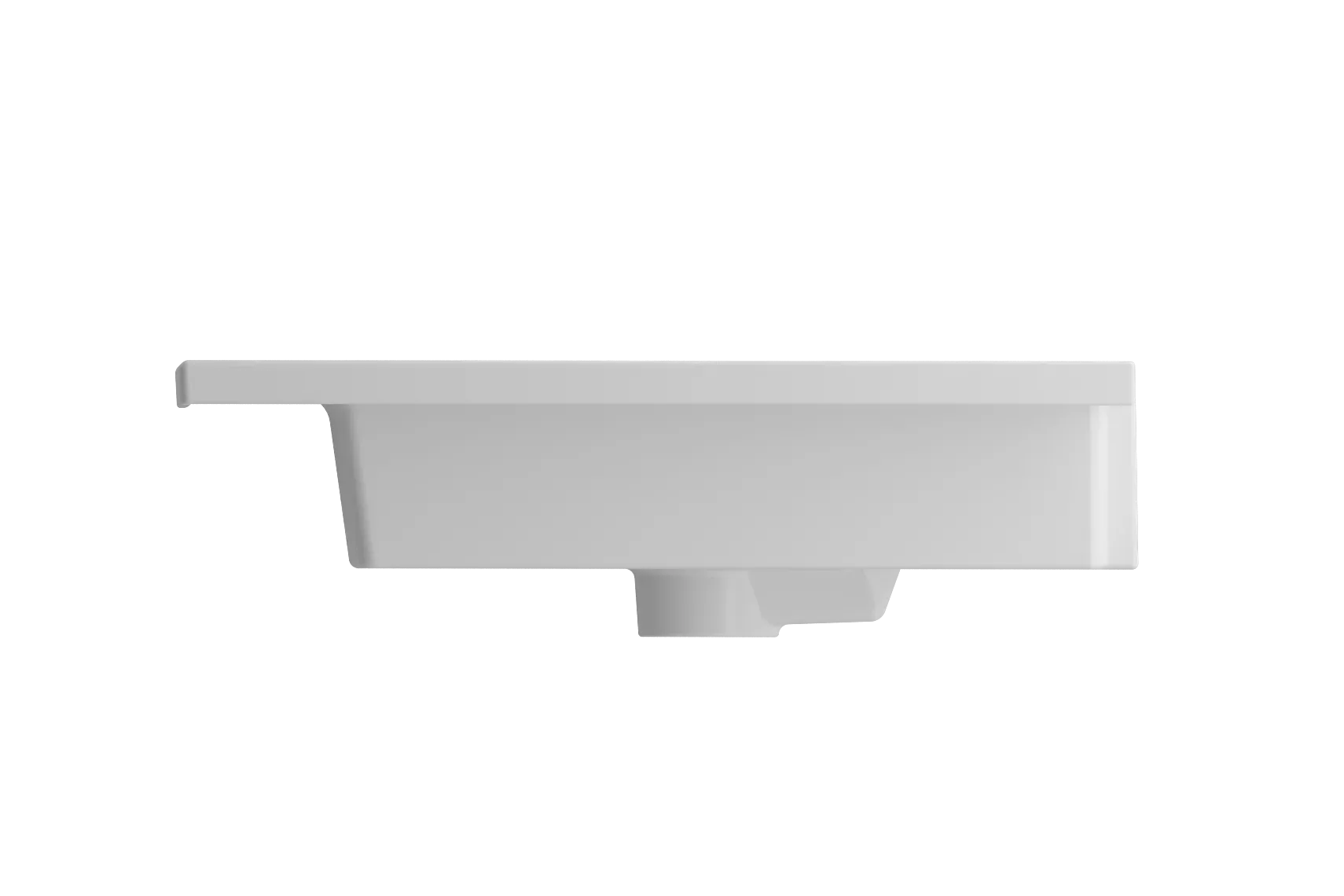 BOCCHI Ravenna 48" Rectangle Wallmount Fireclay Bathroom Sink, Double Basin, Matte White, Single Faucet Hole, 1111-002-0132