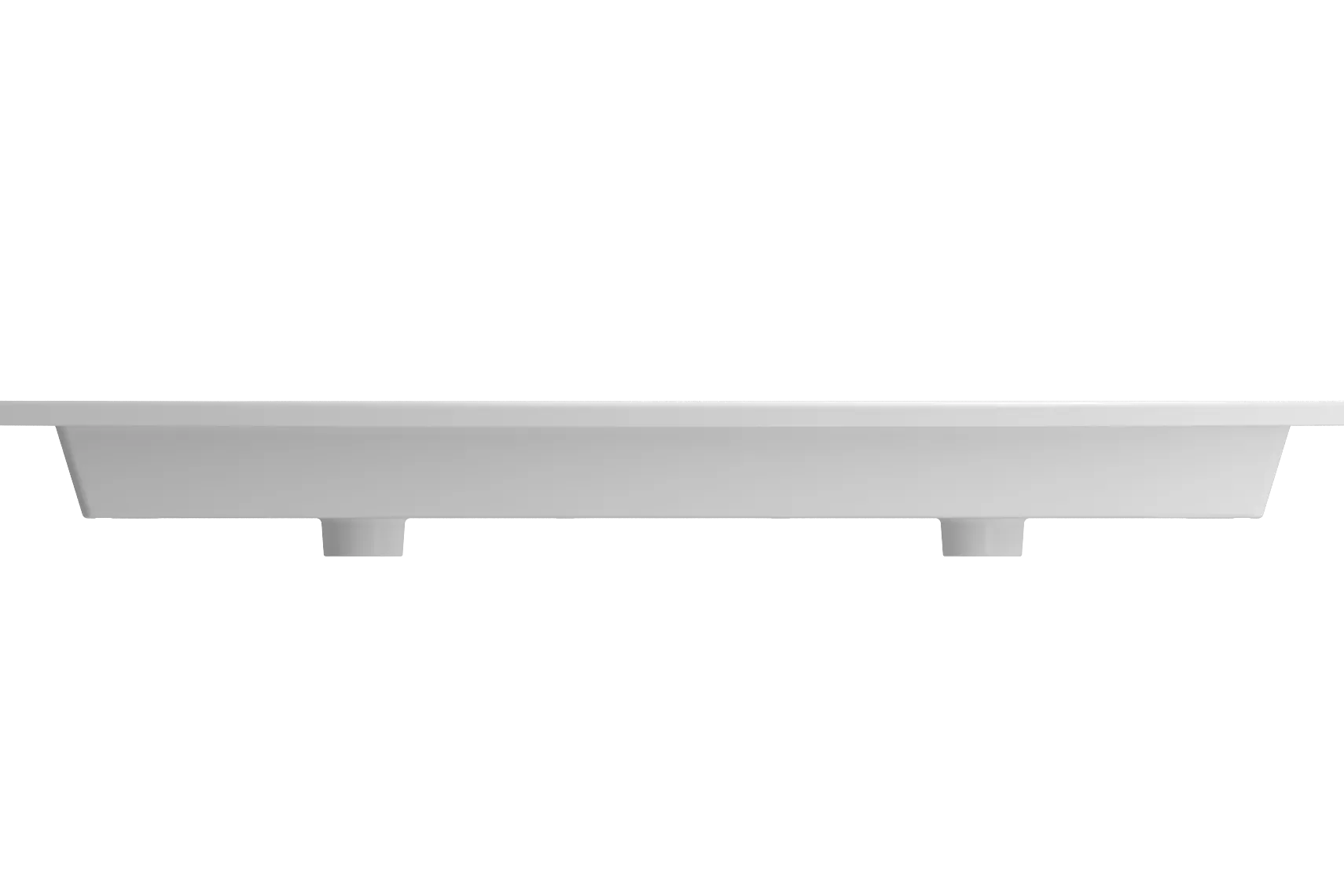 BOCCHI Ravenna 48" Rectangle Wallmount Fireclay Bathroom Sink, Double Basin, Matte White, Single Faucet Hole, 1111-002-0132