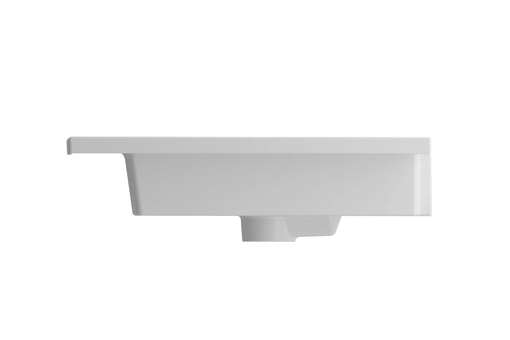 BOCCHI Ravenna 48" Rectangle Wallmount Fireclay Bathroom Sink, Double Basin, Matte White, Single Faucet Hole, 1111-002-0132