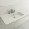 BOCCHI Ravenna 32" Rectangle Wallmount Fireclay Bathroom Sink, Matte White, Single Faucet Hole, 1113-002-0126