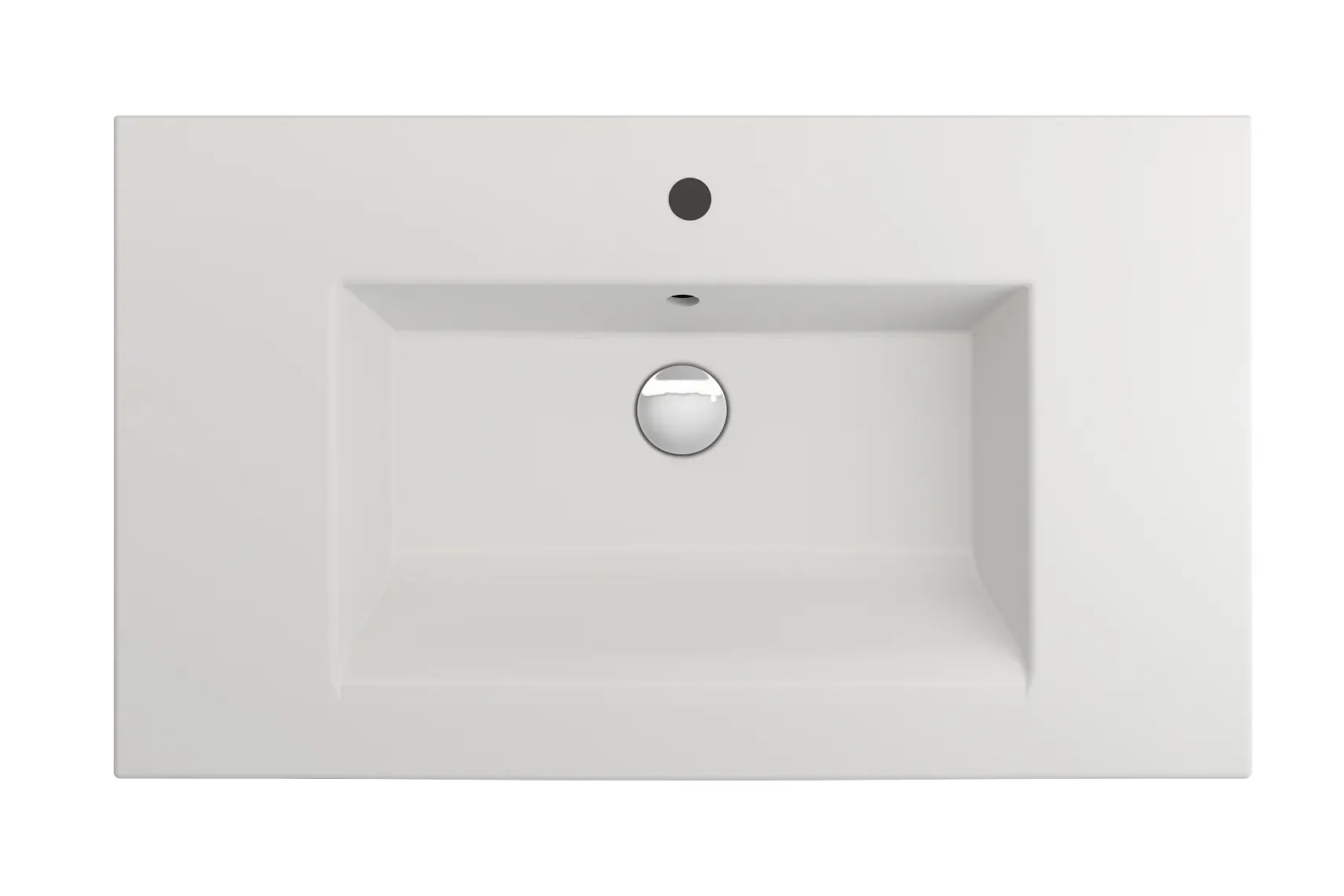 BOCCHI Ravenna 32" Rectangle Wallmount Fireclay Bathroom Sink, Matte White, Single Faucet Hole, 1113-002-0126