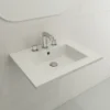 BOCCHI Ravenna 25" Rectangle Wallmount Fireclay Bathroom Sink, White, 3 Faucet Hole, 1161-001-0127