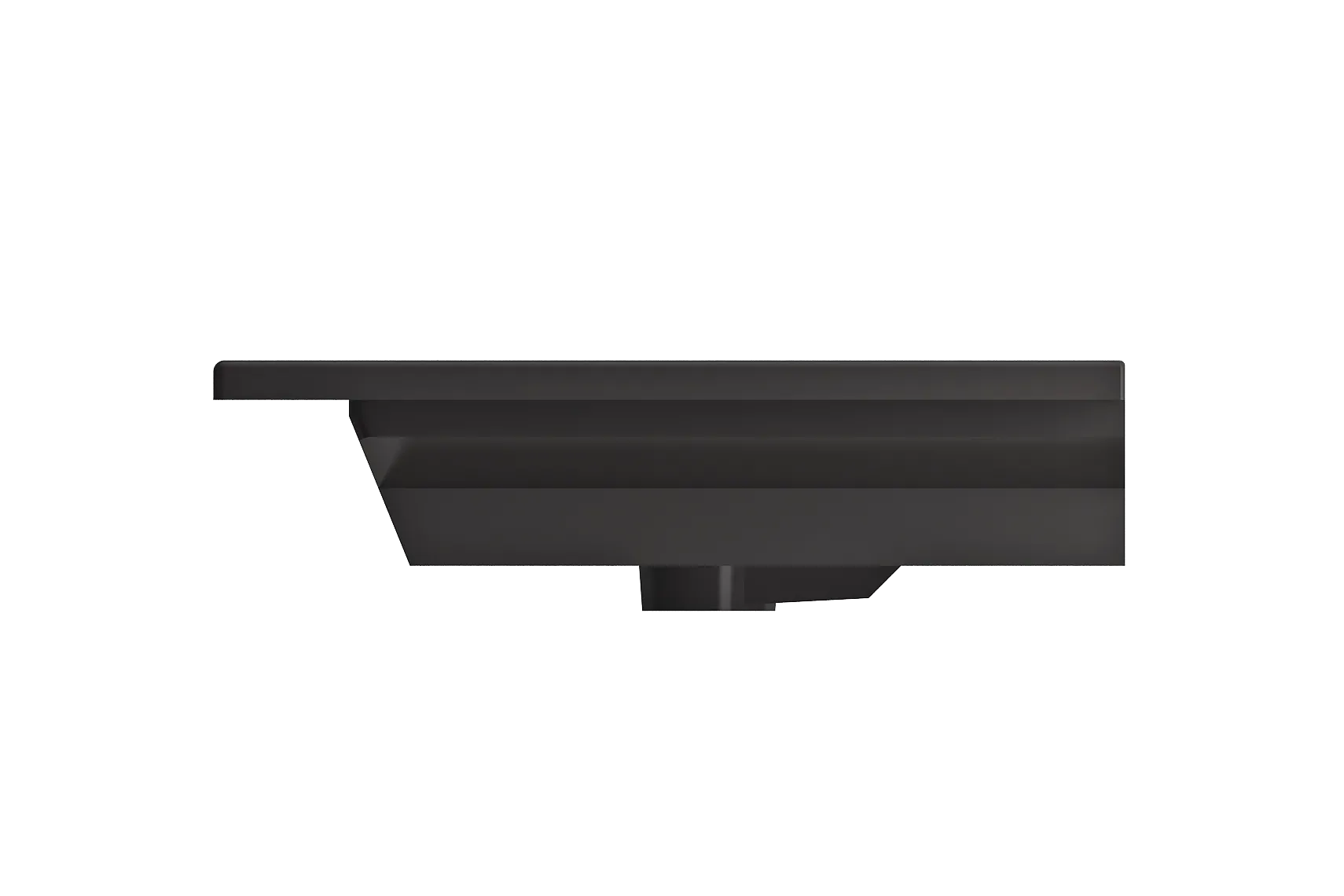 BOCCHI Ravenna 48" Rectangle Wallmount Fireclay Bathroom Sink, Matte Black , Single Faucet Hole, 1305-004-0126