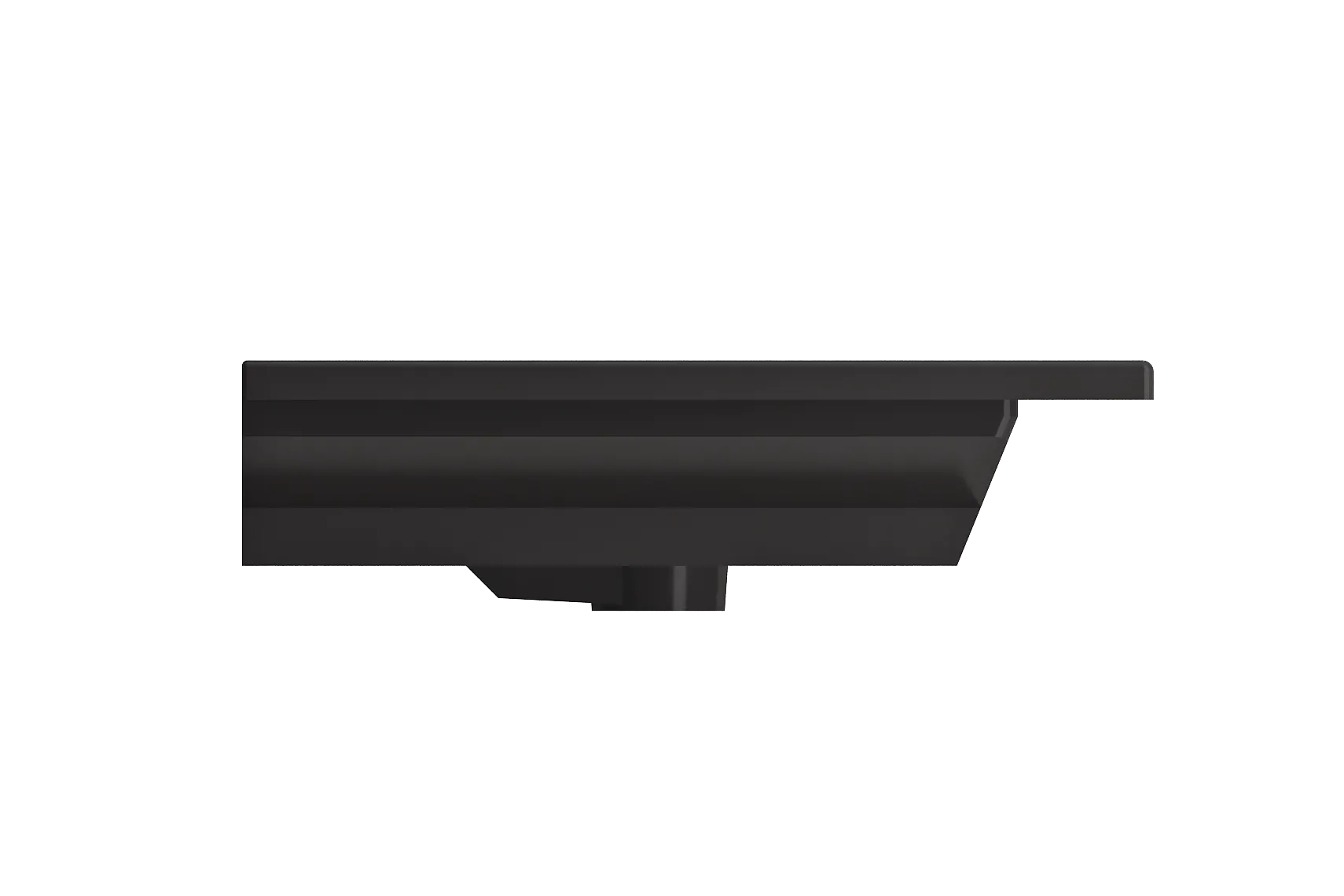 BOCCHI Ravenna 48" Rectangle Wallmount Fireclay Bathroom Sink, Matte Black , Single Faucet Hole, 1305-004-0126