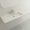 BOCCHI Ravenna 48" Rectangle Wallmount Fireclay Bathroom Sink, White, 3 Faucet Hole, 1305-001-0127