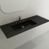 BOCCHI Ravenna 48" Rectangle Wallmount Fireclay Bathroom Sink, Black, 3 Faucet Hole, 1305-005-0127