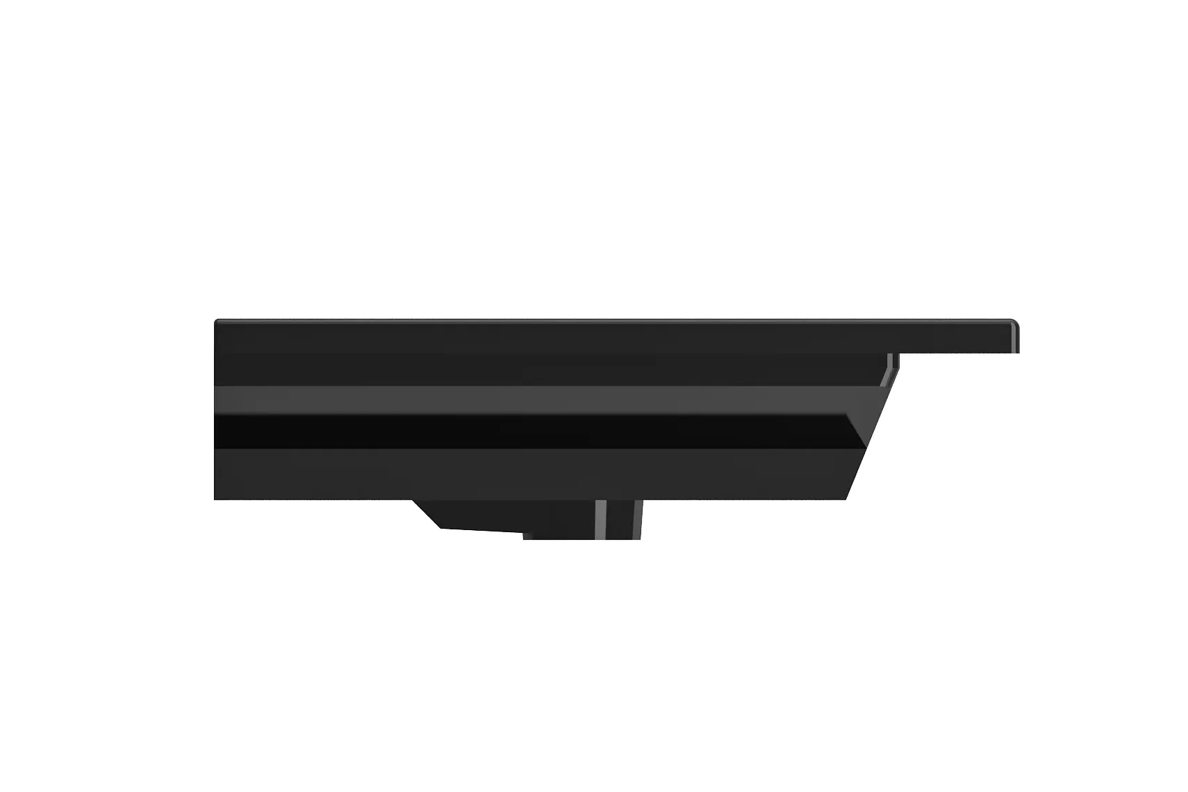 BOCCHI Ravenna 48" Rectangle Wallmount Fireclay Bathroom Sink, Black, 3 Faucet Hole, 1305-005-0127