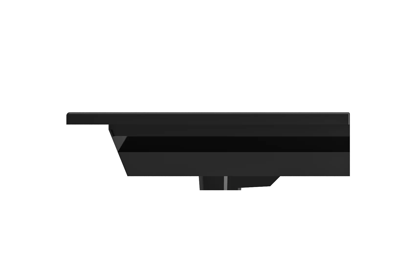 BOCCHI Ravenna 48" Rectangle Wallmount Fireclay Bathroom Sink, Black, 3 Faucet Hole, 1305-005-0127
