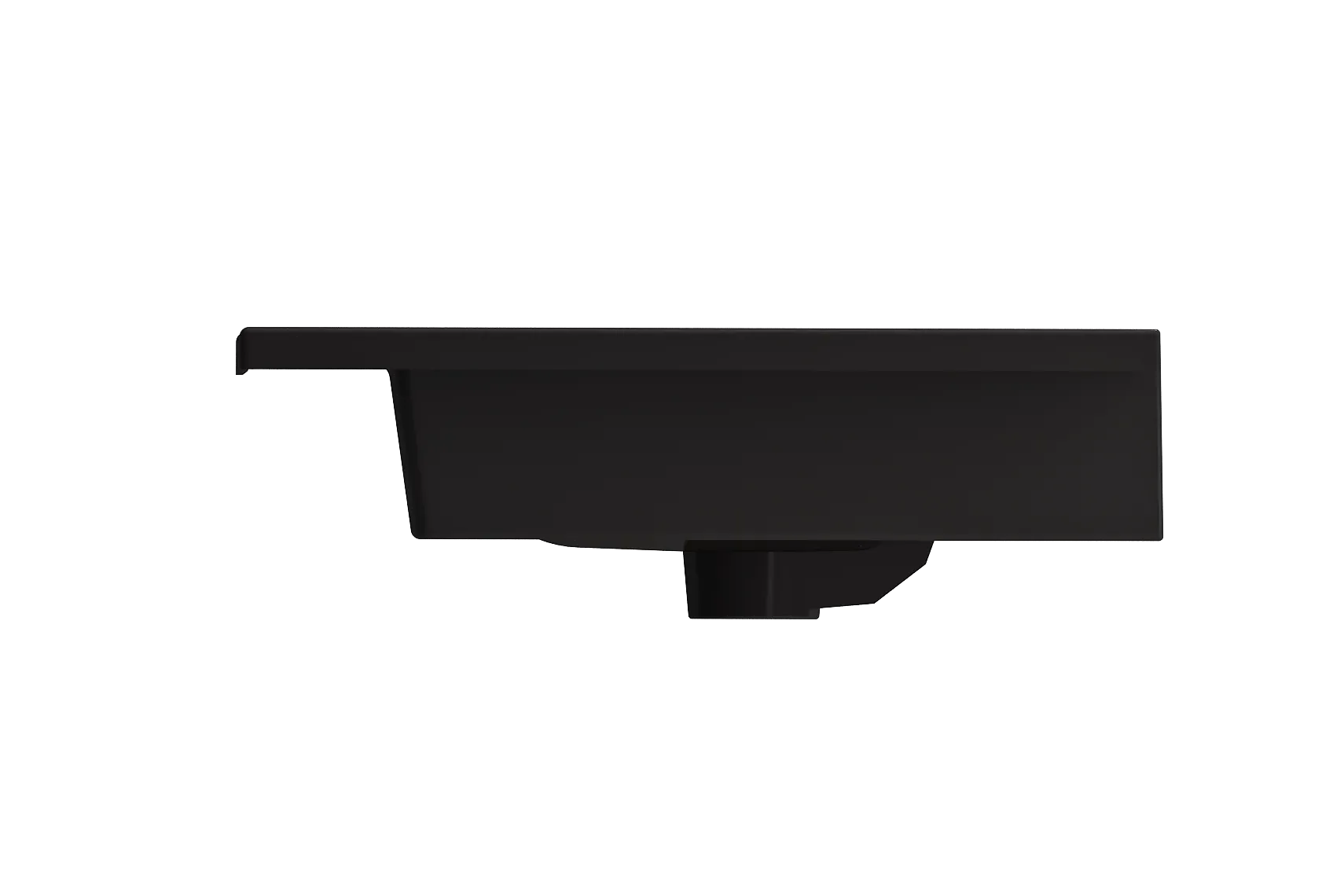BOCCHI Ravenna 32" Rectangle Wallmount Fireclay Bathroom Sink, Matte Black, Single Faucet Hole, 1113-004-0126