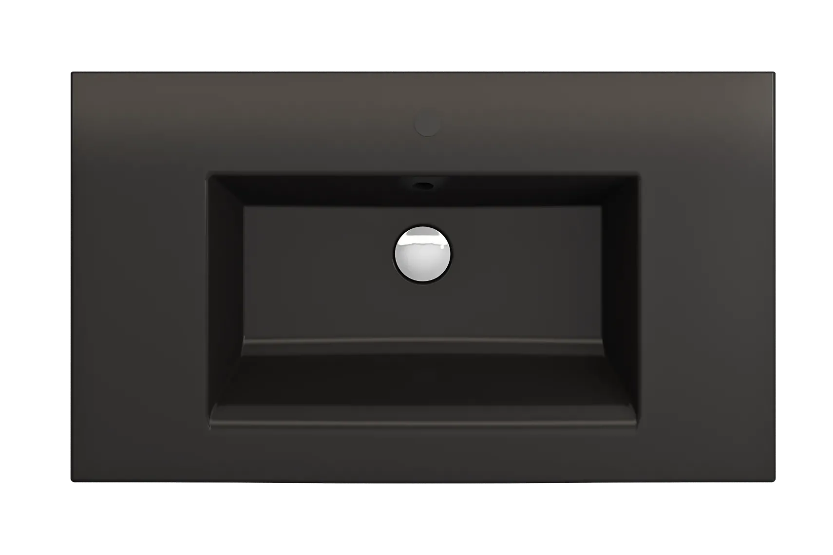 BOCCHI Ravenna 32" Rectangle Wallmount Fireclay Bathroom Sink, Matte Black, Single Faucet Hole, 1113-004-0126