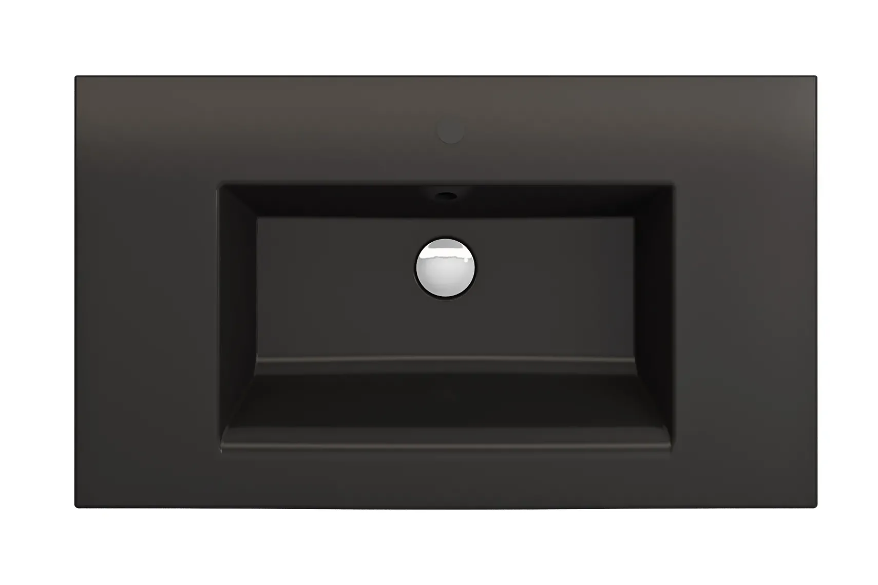 BOCCHI Ravenna 32" Rectangle Wallmount Fireclay Bathroom Sink, Matte Black, Single Faucet Hole, 1113-004-0126