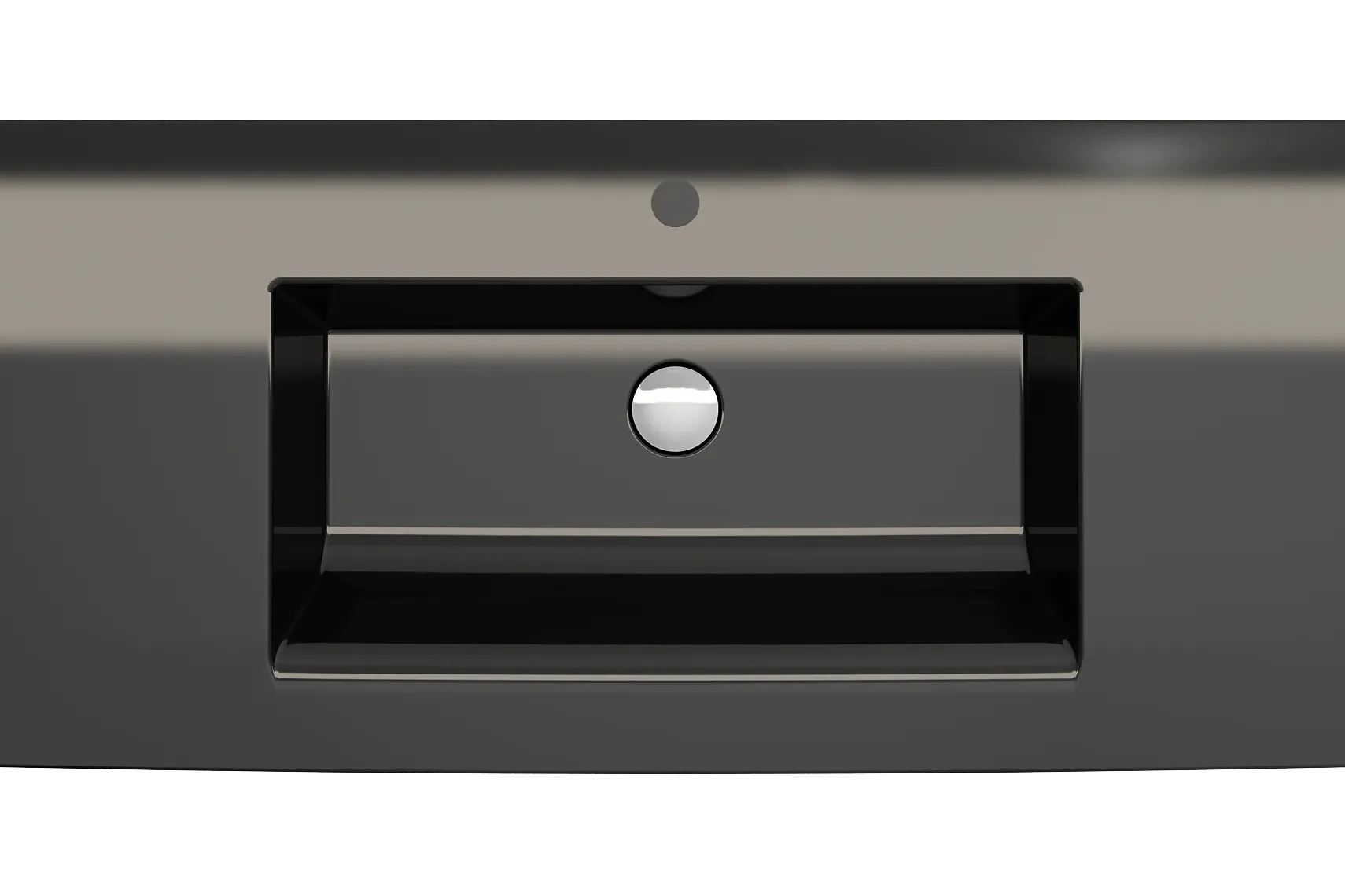 BOCCHI Ravenna 41" Rectangle Wallmount Fireclay Bathroom Sink, Black, Single Faucet Hole, 1105-005-0126