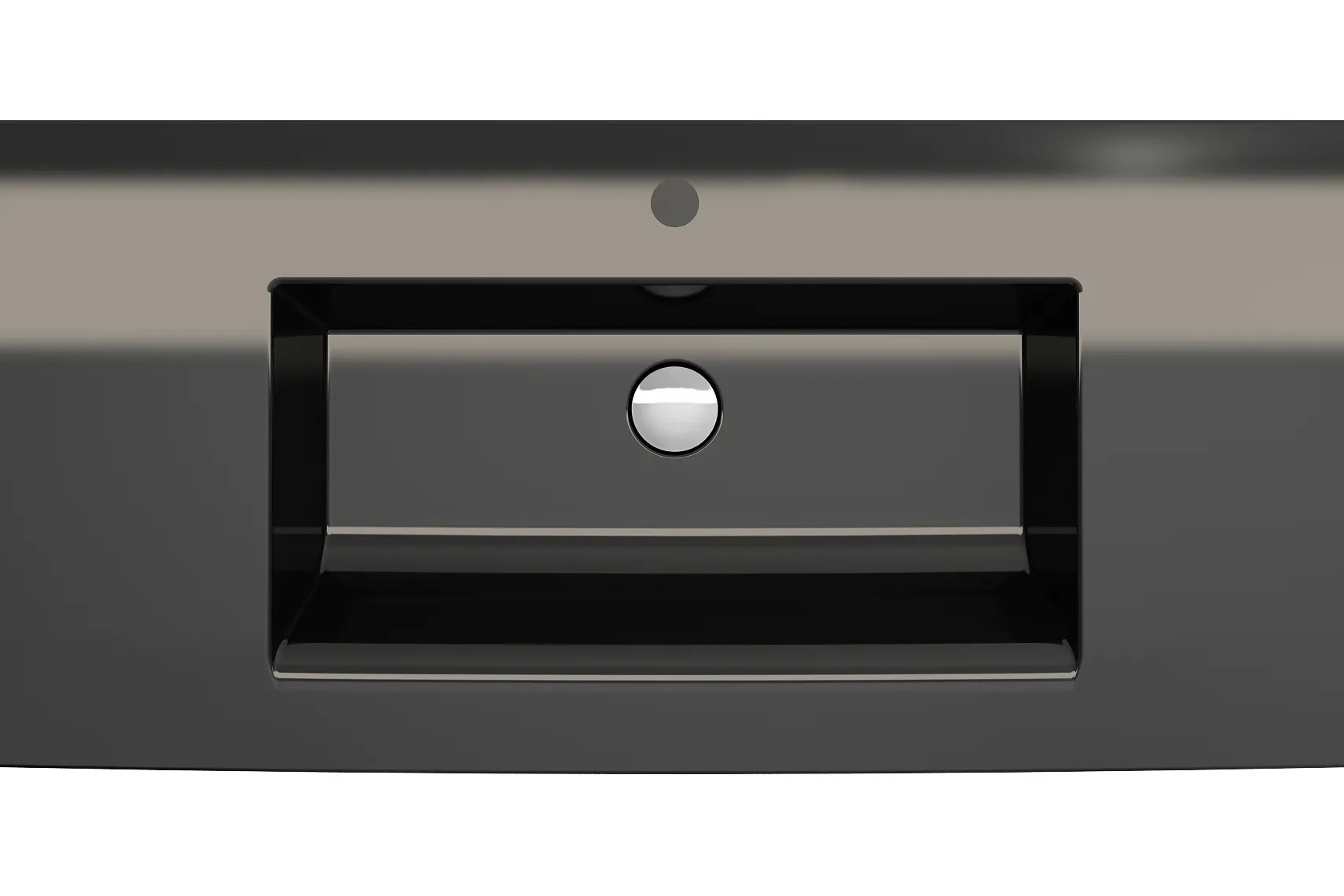 BOCCHI Ravenna 41" Rectangle Wallmount Fireclay Bathroom Sink, Black, Single Faucet Hole, 1105-005-0126