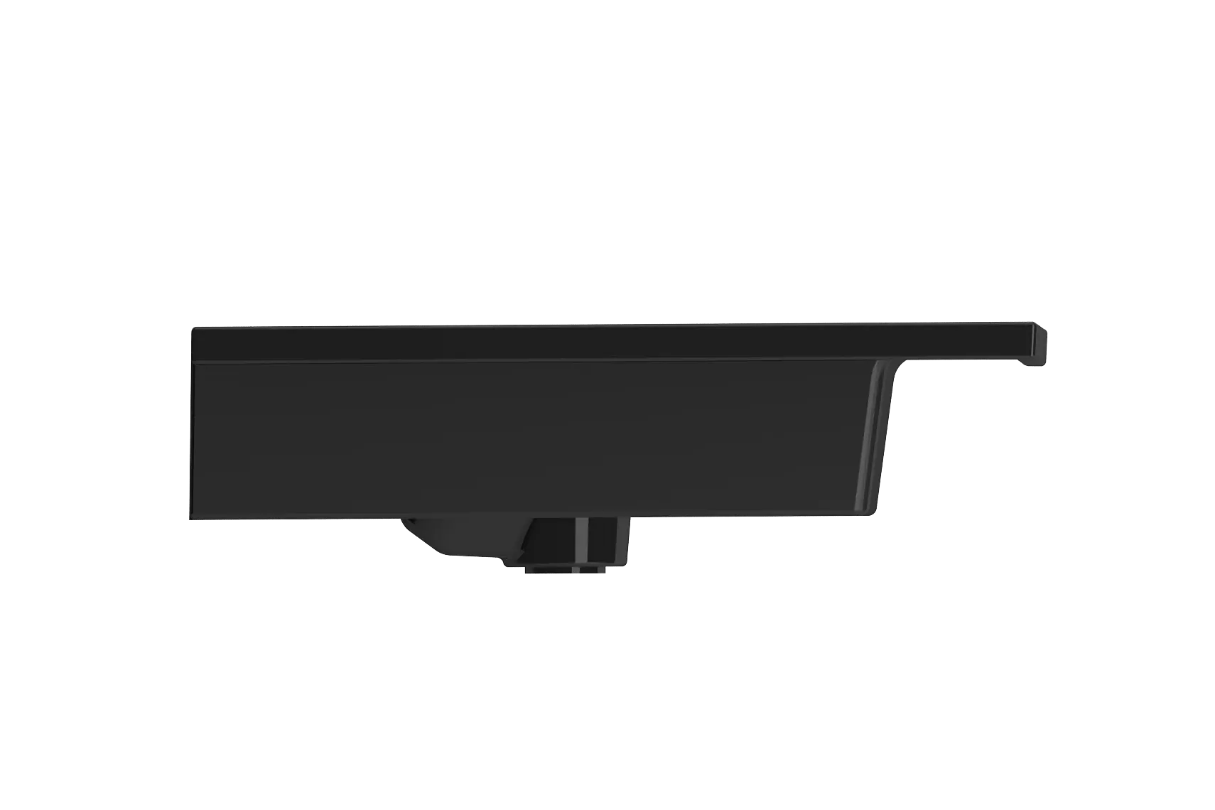 BOCCHI Ravenna 41" Rectangle Wallmount Fireclay Bathroom Sink, Black, Single Faucet Hole, 1105-005-0126