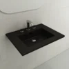 BOCCHI Ravenna 25" Rectangle Wallmount Fireclay Bathroom Sink, Matte Black, 3 Faucet Hole, 1161-004-0127
