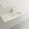 BOCCHI Ravenna 48" Rectangle Wallmount Fireclay Bathroom Sink, White, Single Faucet Hole, 1305-001-0126
