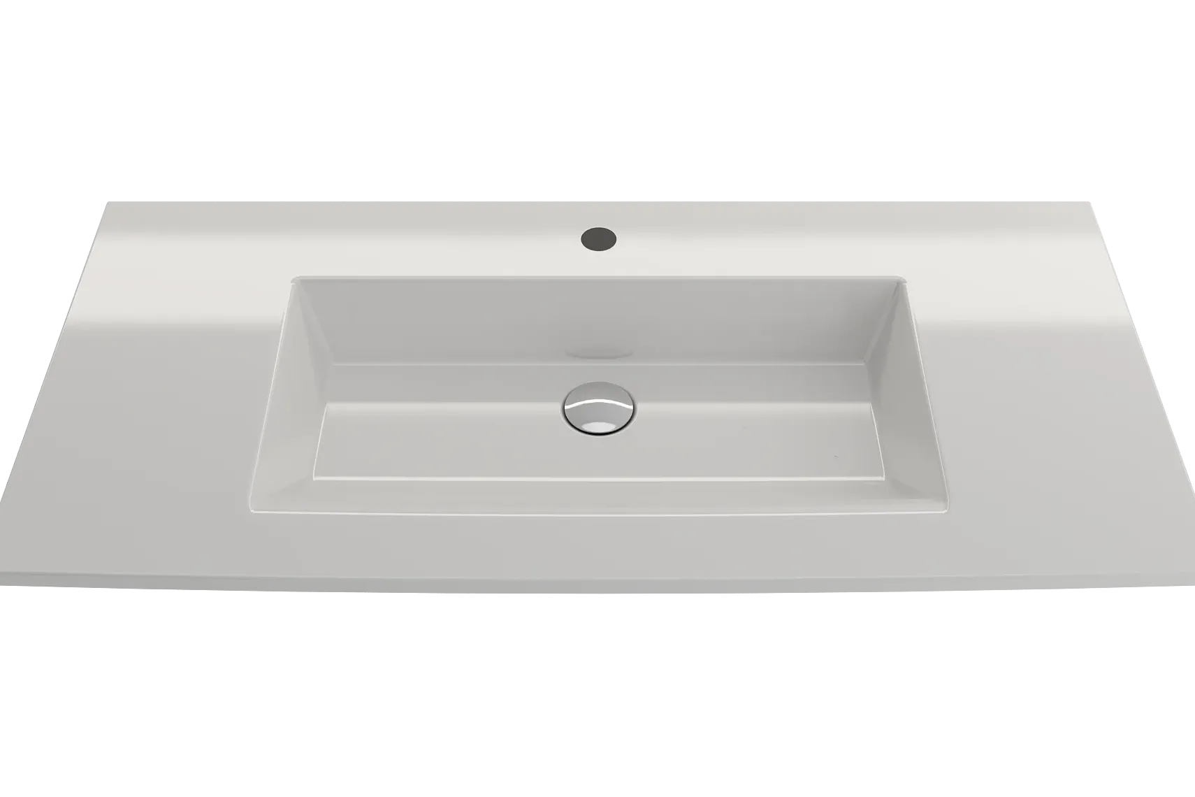 BOCCHI Ravenna 41" Rectangle Wallmount Fireclay Bathroom Sink, White, Single Faucet Hole, 1105-001-0126