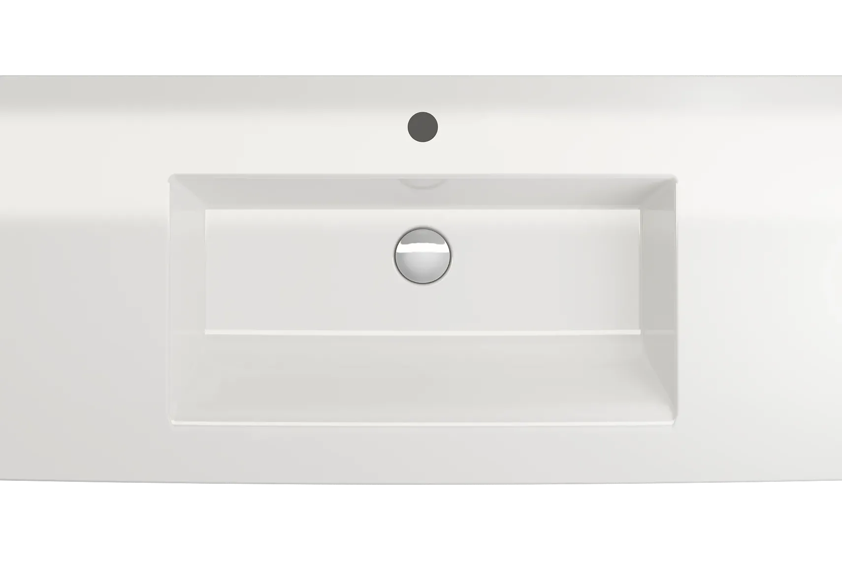 BOCCHI Ravenna 41" Rectangle Wallmount Fireclay Bathroom Sink, White, Single Faucet Hole, 1105-001-0126