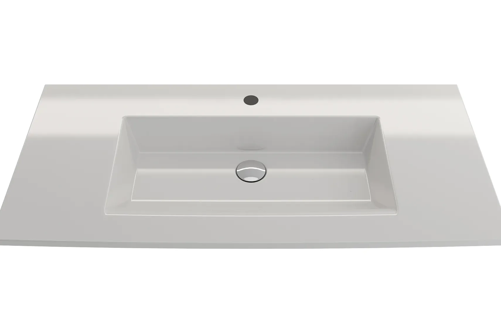 BOCCHI Ravenna 41" Rectangle Wallmount Fireclay Bathroom Sink, White, Single Faucet Hole, 1105-001-0126