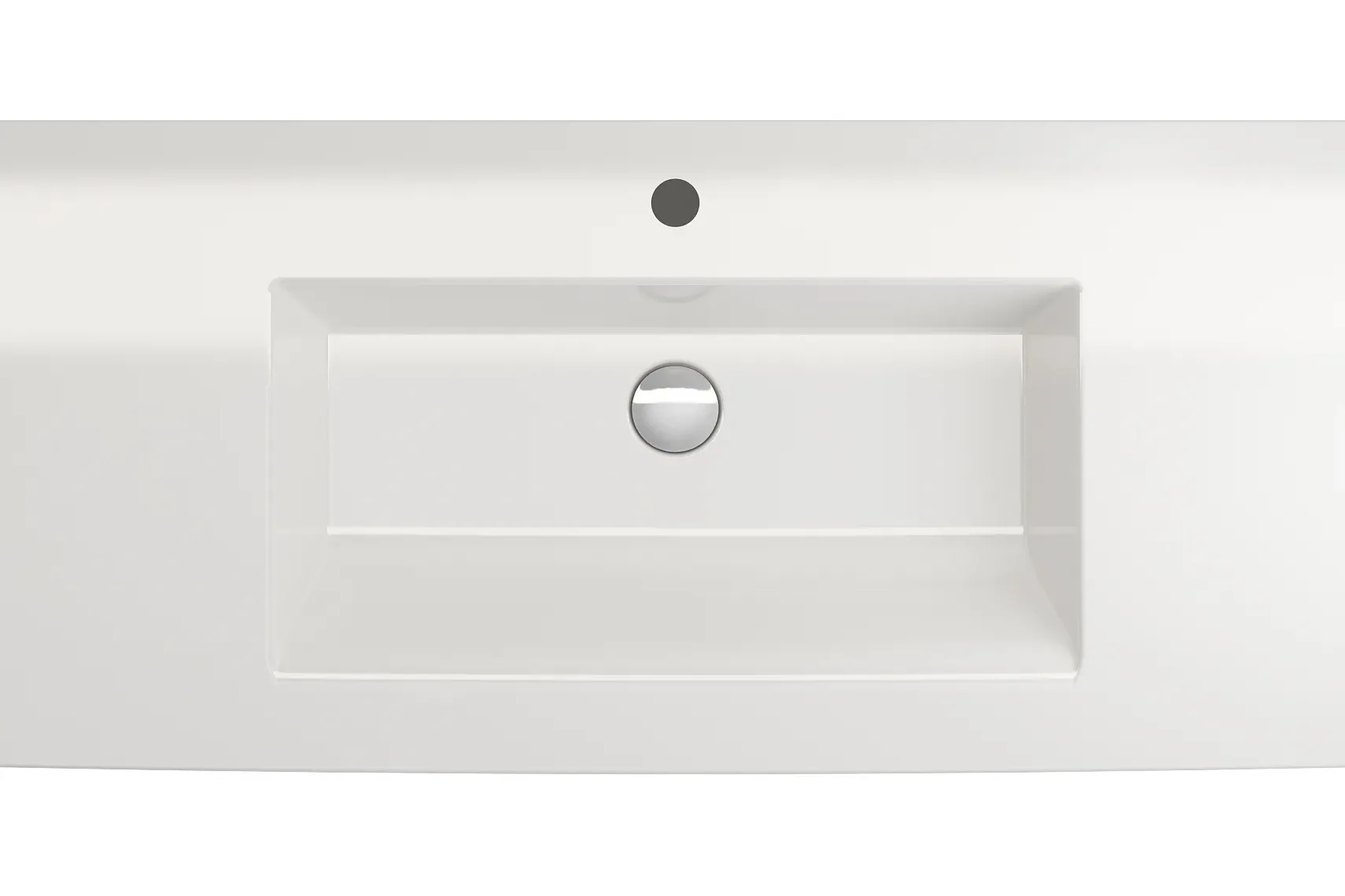 BOCCHI Ravenna 41" Rectangle Wallmount Fireclay Bathroom Sink, White, Single Faucet Hole, 1105-001-0126