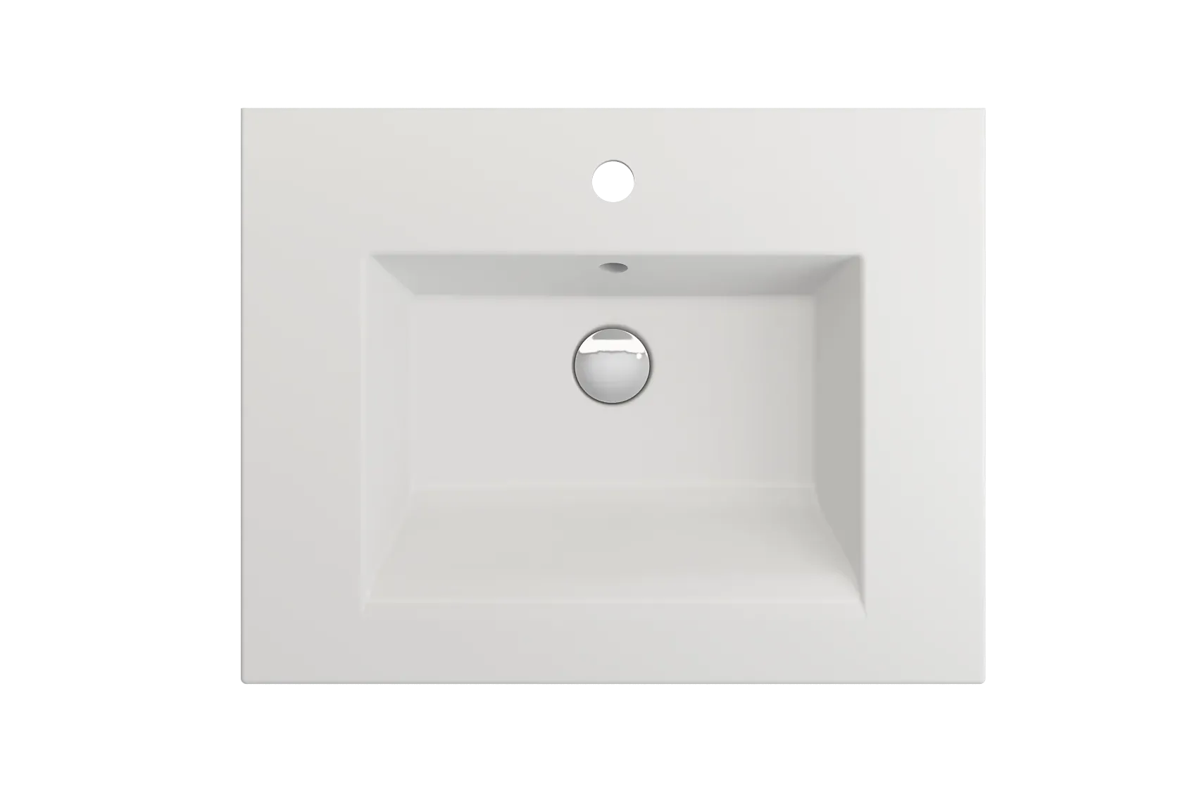 BOCCHI Ravenna 25" Rectangle Wallmount Fireclay Bathroom Sink, Matte White, Single Faucet Hole, 1161-002-0126