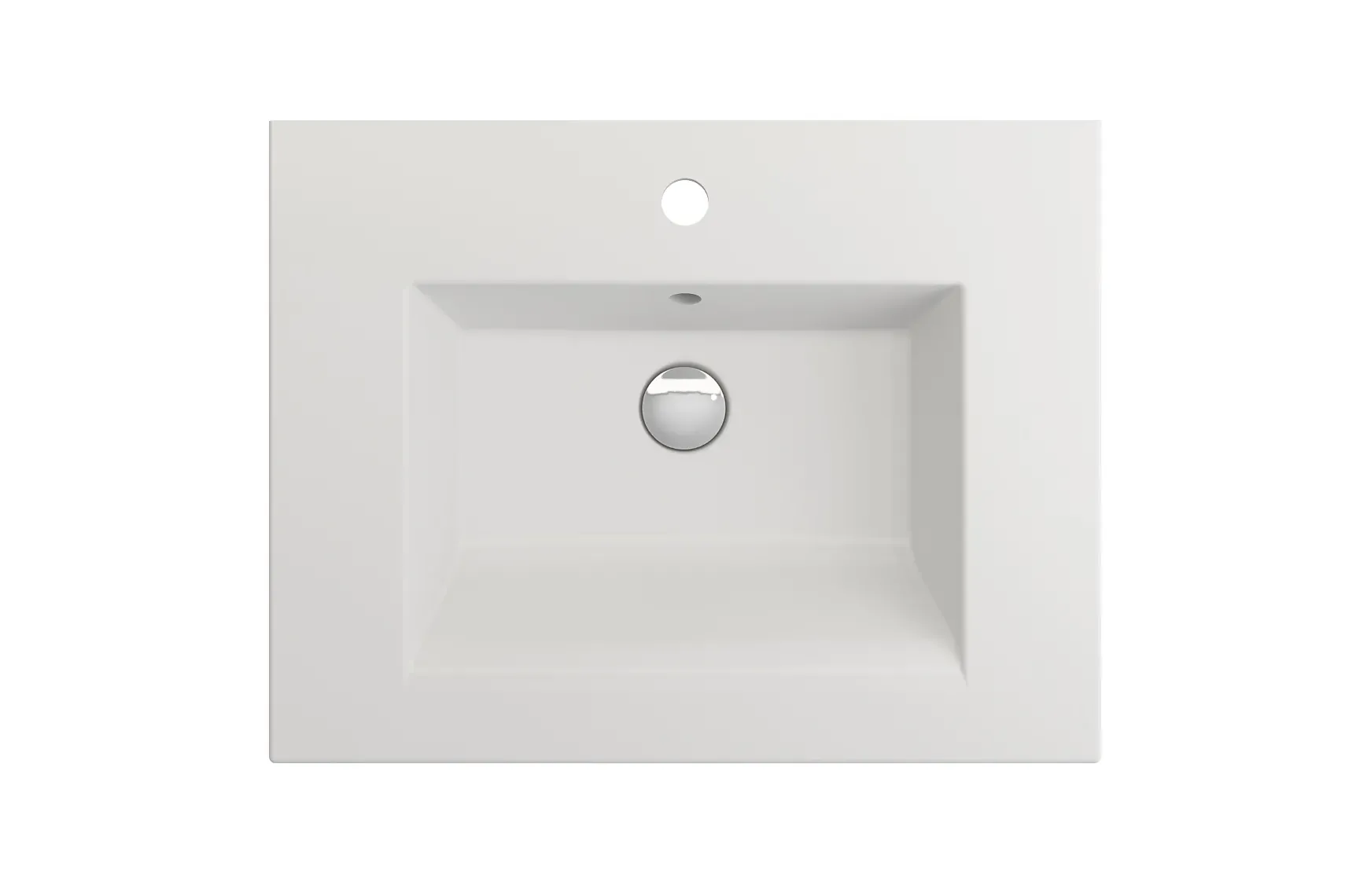 BOCCHI Ravenna 25" Rectangle Wallmount Fireclay Bathroom Sink, Matte White, Single Faucet Hole, 1161-002-0126