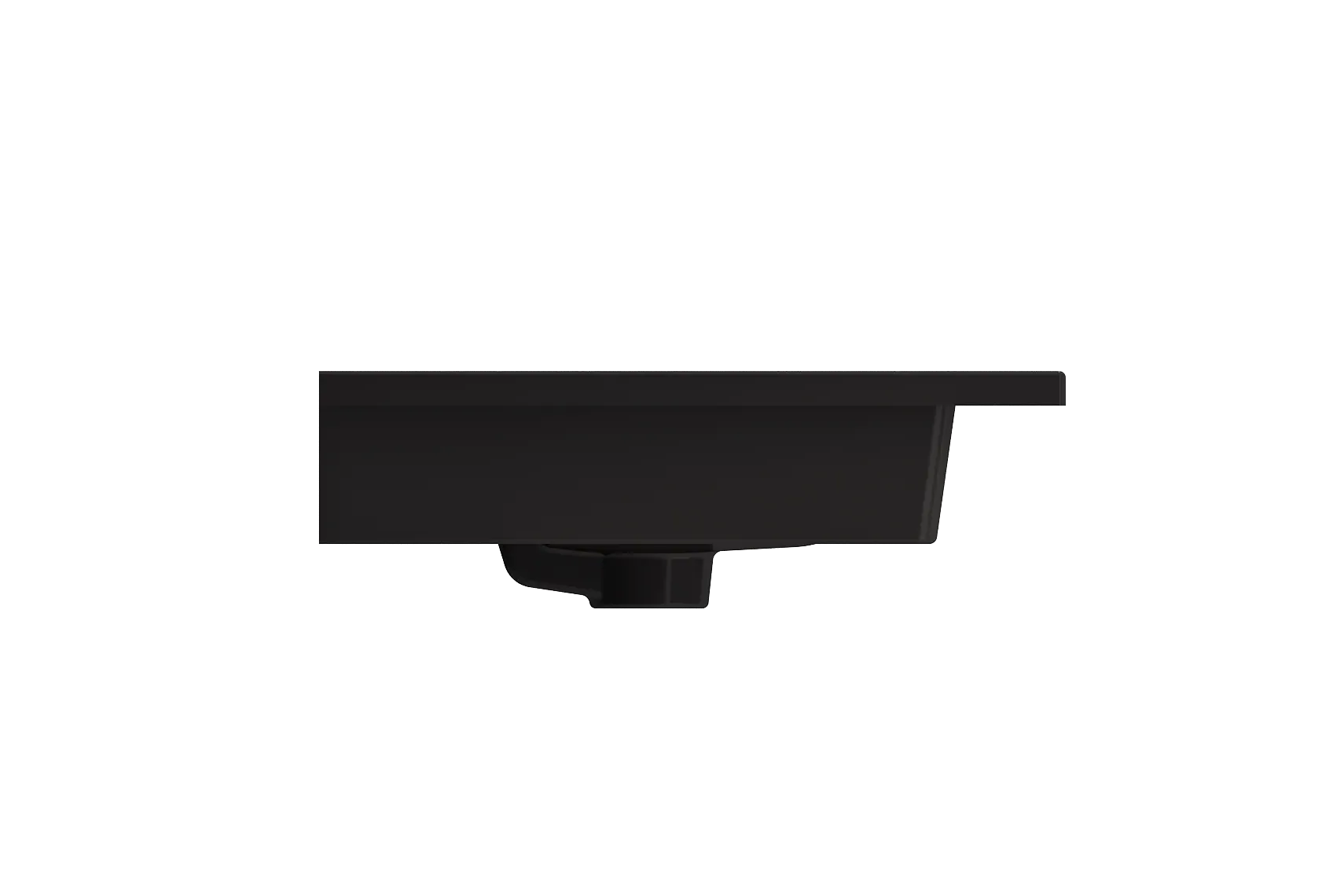 BOCCHI Ravenna 25" Rectangle Wallmount Fireclay Bathroom Sink, Matte Black, Single Faucet Hole, 1161-004-0126