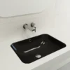 BOCCHI Scala 22" Rectangle Undermount Fireclay Bathroom Sink, Matte Black, 1006-004-0125