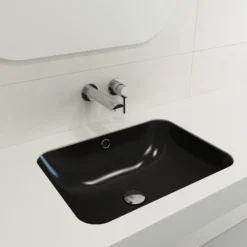 BOCCHI Scala 22" Rectangle Undermount Fireclay Bathroom Sink, Matte Black, 1006-004-0125