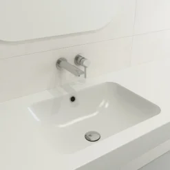 BOCCHI Scala 22" Rectangle Undermount Fireclay Bathroom Sink, Matte White, 1006-002-0125