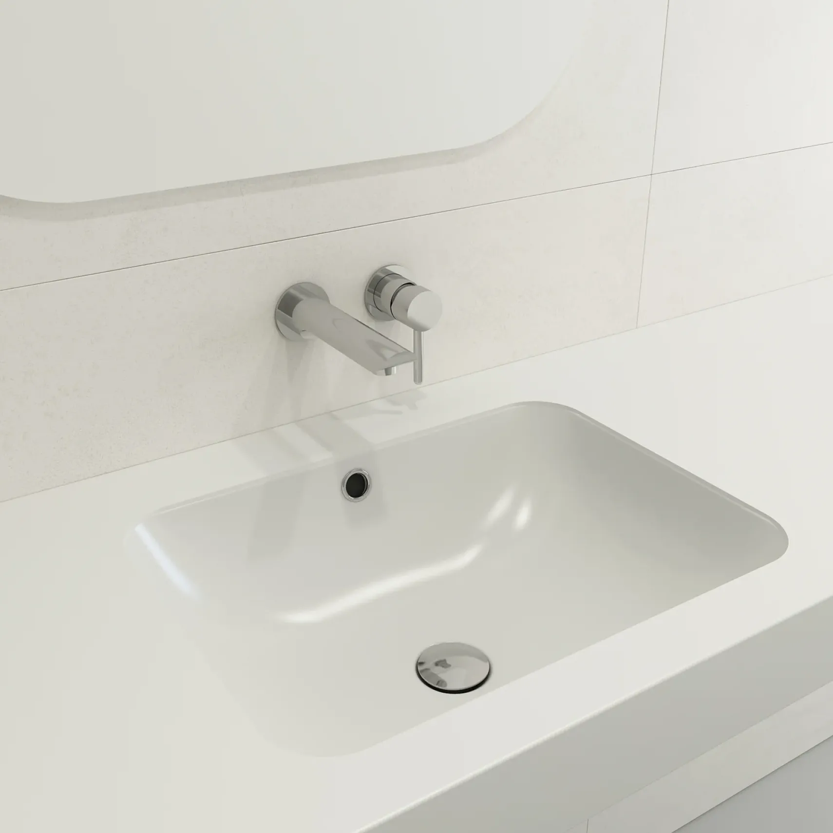 BOCCHI Scala 22" Rectangle Undermount Fireclay Bathroom Sink, Matte White, 1006-002-0125