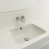 BOCCHI Scala 22" Rectangle Undermount Fireclay Bathroom Sink, Biscuit, 1006-014-0125