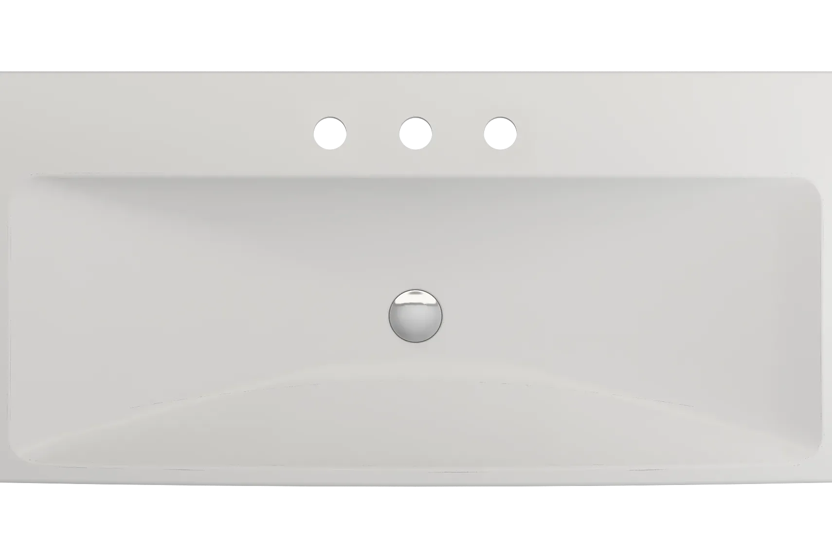 BOCCHI Scala 40" Rectangle Wallmount Fireclay Bathroom Sink, Matte White, 3 Faucet Hole, 1079-002-0127