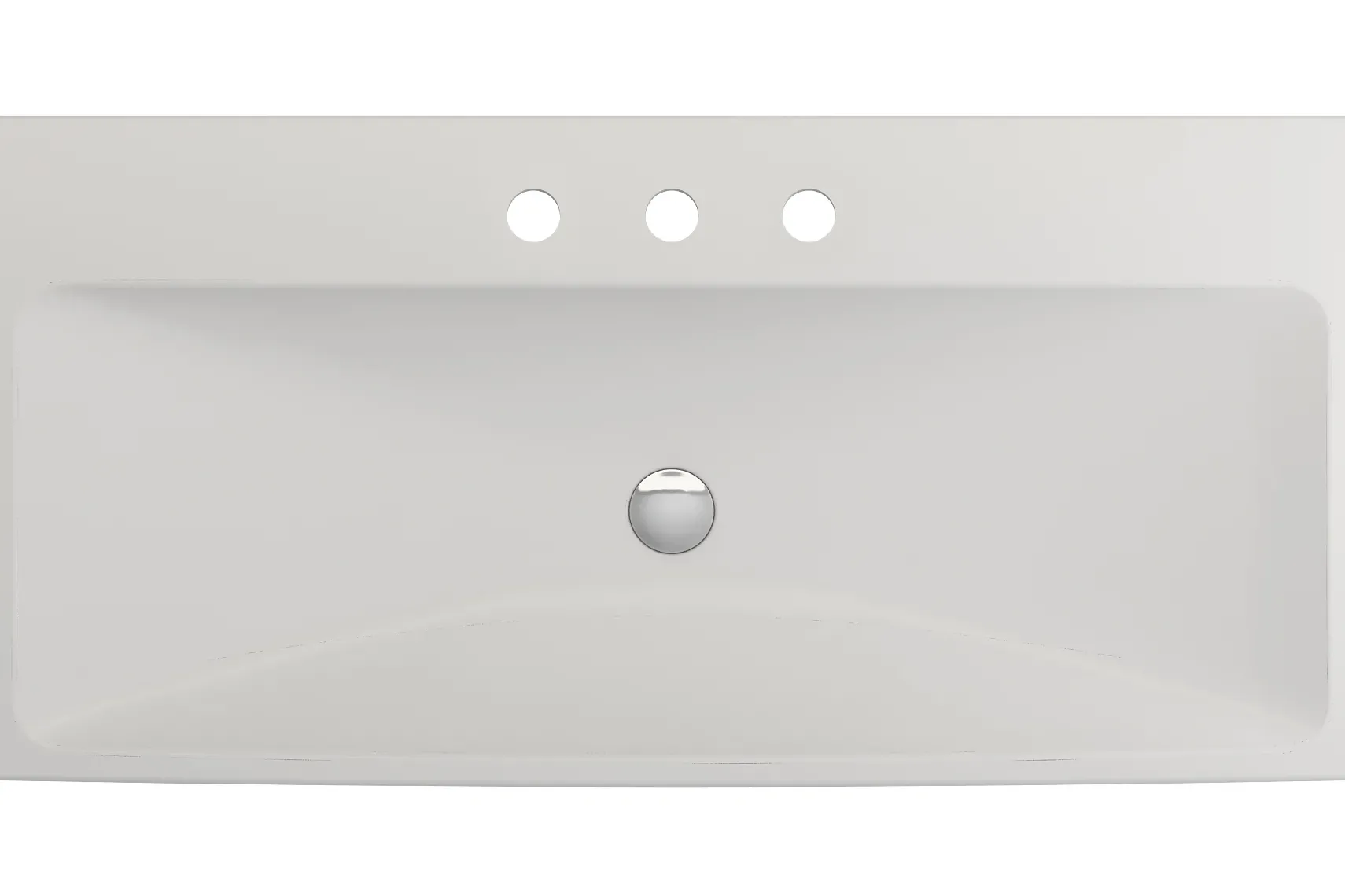 BOCCHI Scala 40" Rectangle Wallmount Fireclay Bathroom Sink, Matte White, 3 Faucet Hole, 1079-002-0127