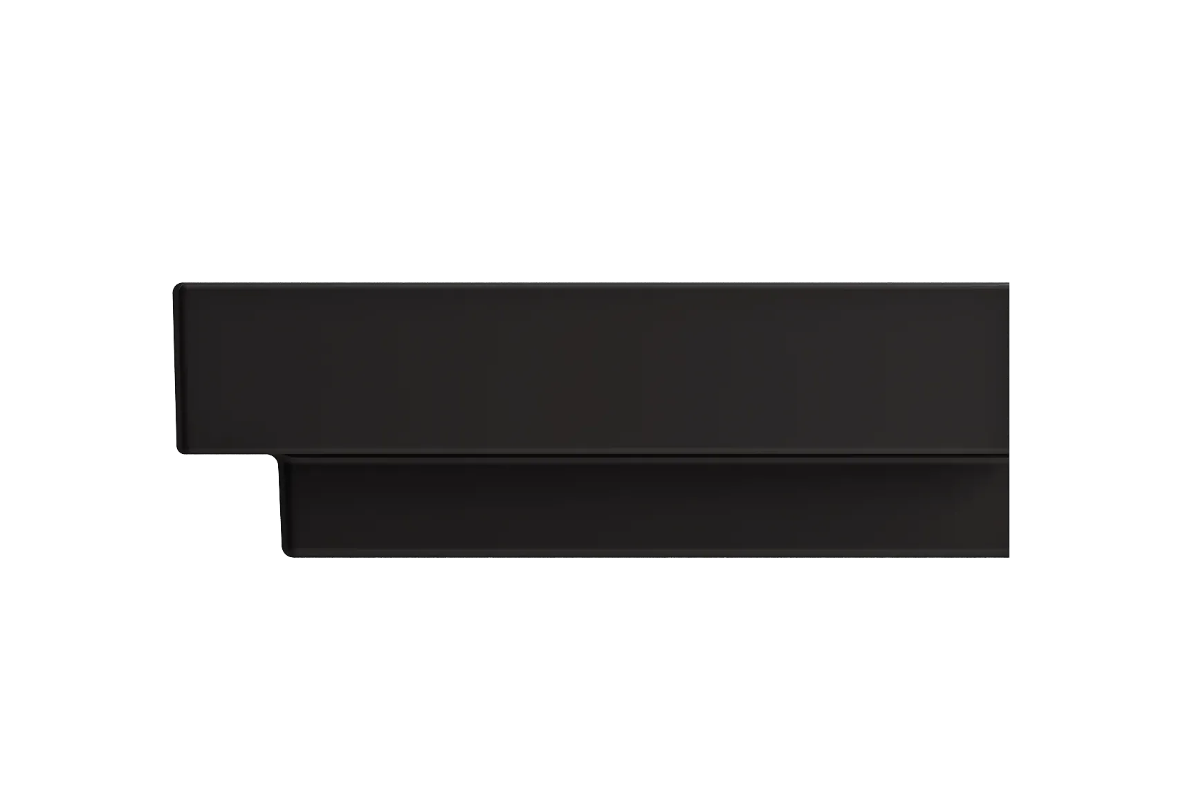 BOCCHI Scala 24" Rectangle Wallmount Fireclay Bathroom Sink, Matte Black, Single Faucet Hole, 1077-004-0126