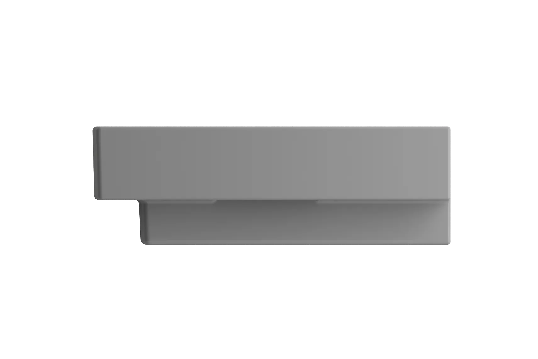 BOCCHI Scala 40" Rectangle Wallmount Fireclay Bathroom Sink, Matte Gray, 3 Faucet Hole, 1079-006-0127