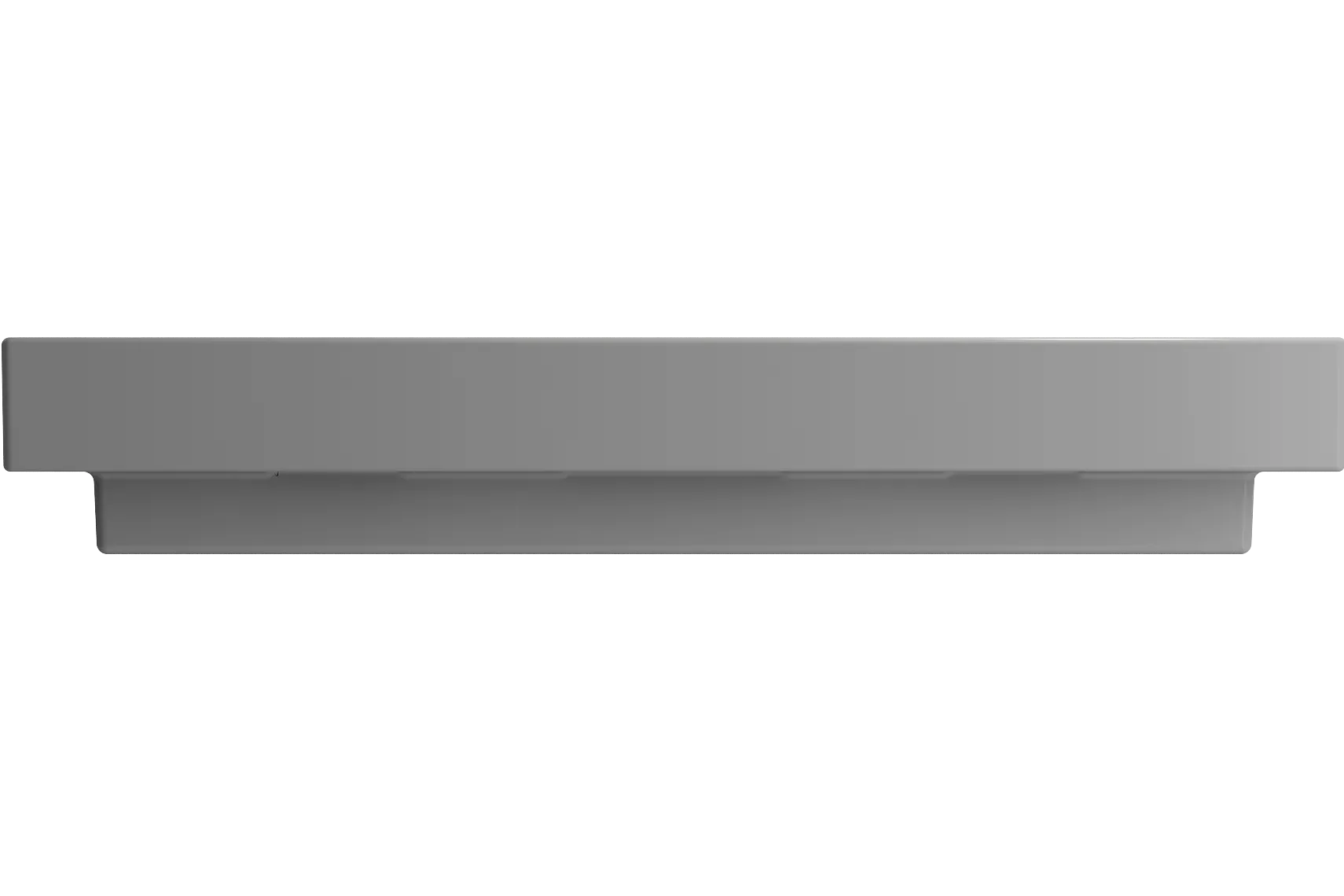 BOCCHI Scala 40" Rectangle Wallmount Fireclay Bathroom Sink, Matte Gray, 3 Faucet Hole, 1079-006-0127